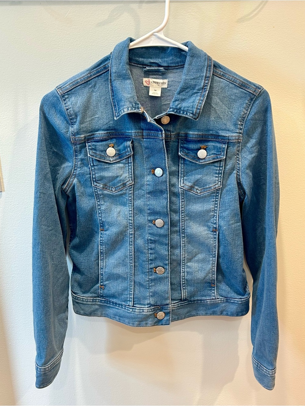 Crewcuts J. Crew Denim Jacket Blue Jean Girls Size 14 Stretch